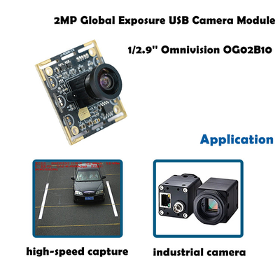 Obturador global do módulo da câmera de OG02B10 60FPS USB para aplicações industriais da visão por computador